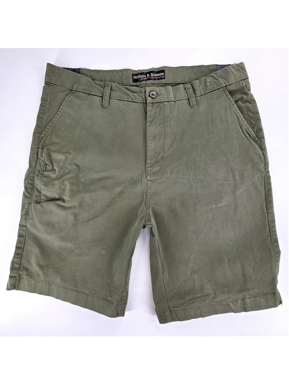 Americana Workwear Hudson & Barrow Shorts Men 36 Olive Stretch Casual